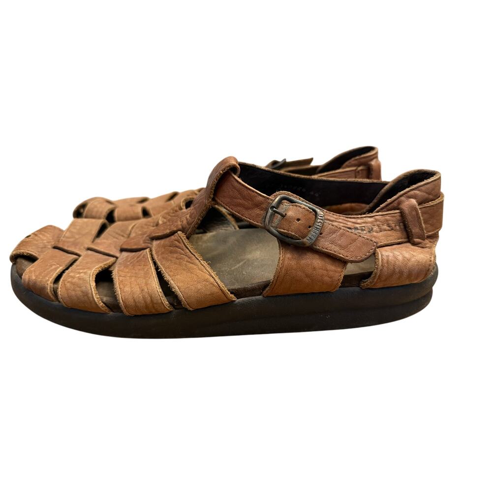 Mephisto Sam Fisherman Sandals Men’s 44 EU 10 US Brown Tan Leather Comfort
